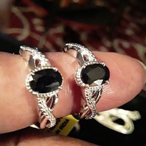 Black sapphire ring , platinum over Sterling